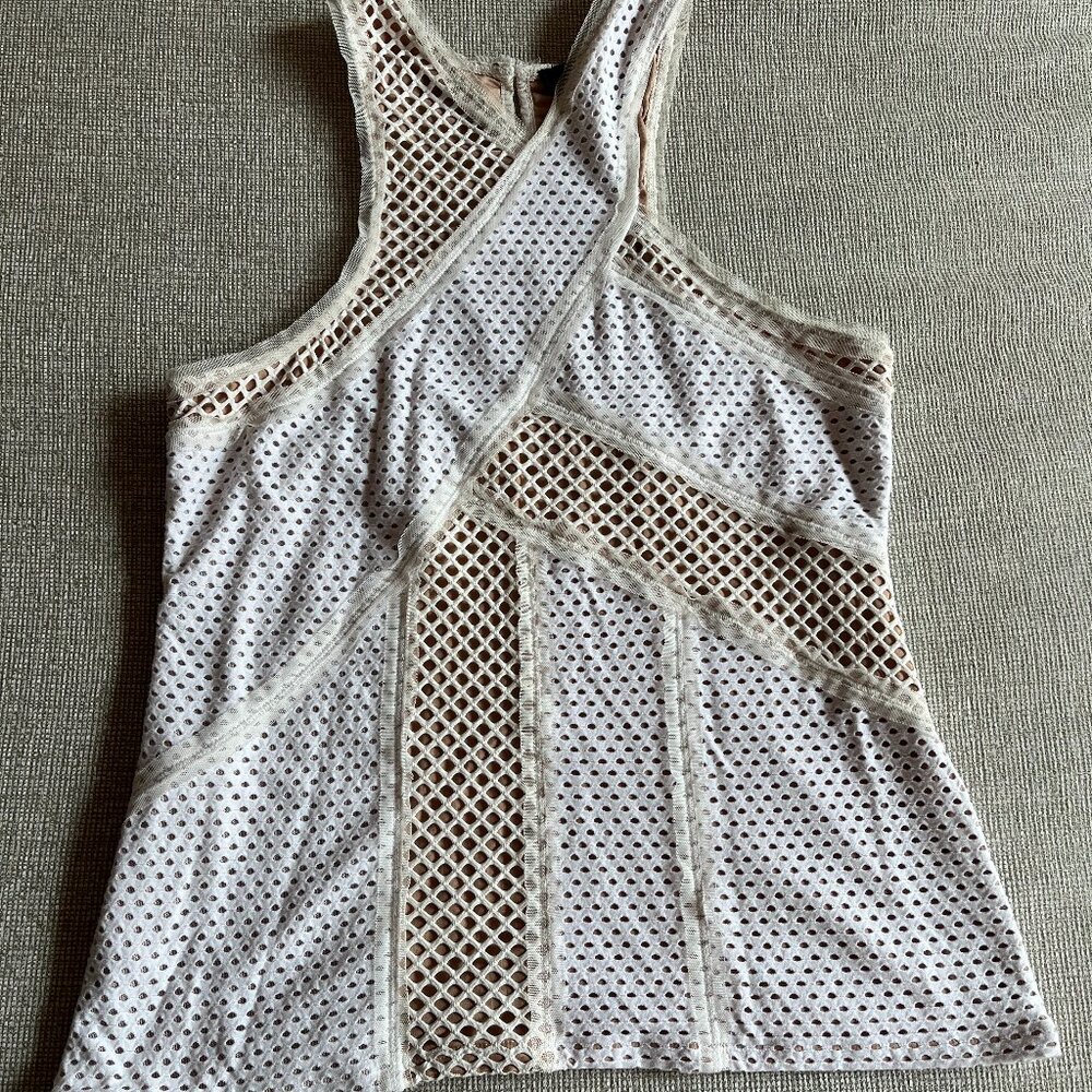 Mesh White/Tan Tank Top	BCBG Generation